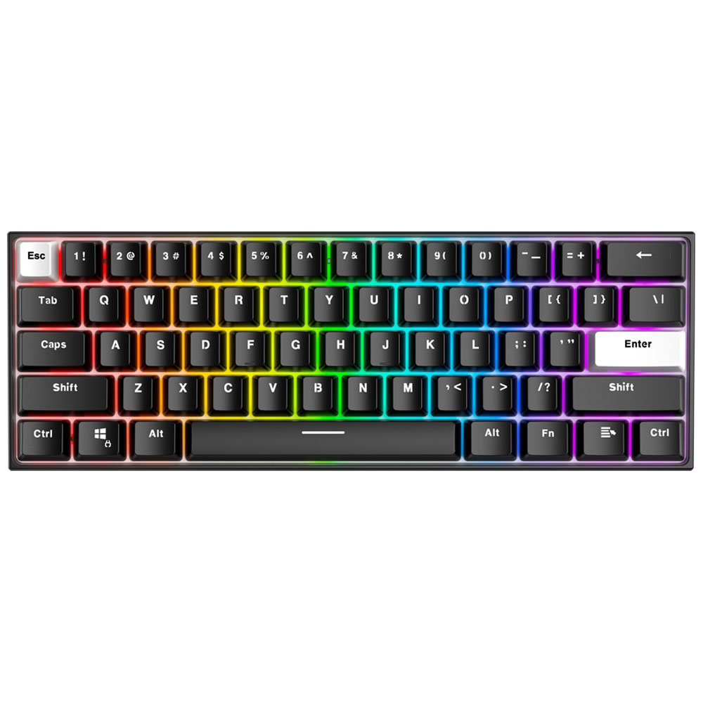 TECLADO MECANICO INAL MK857 FROST BK 60% BLUE SW 3 CONEXIONES FANTECH