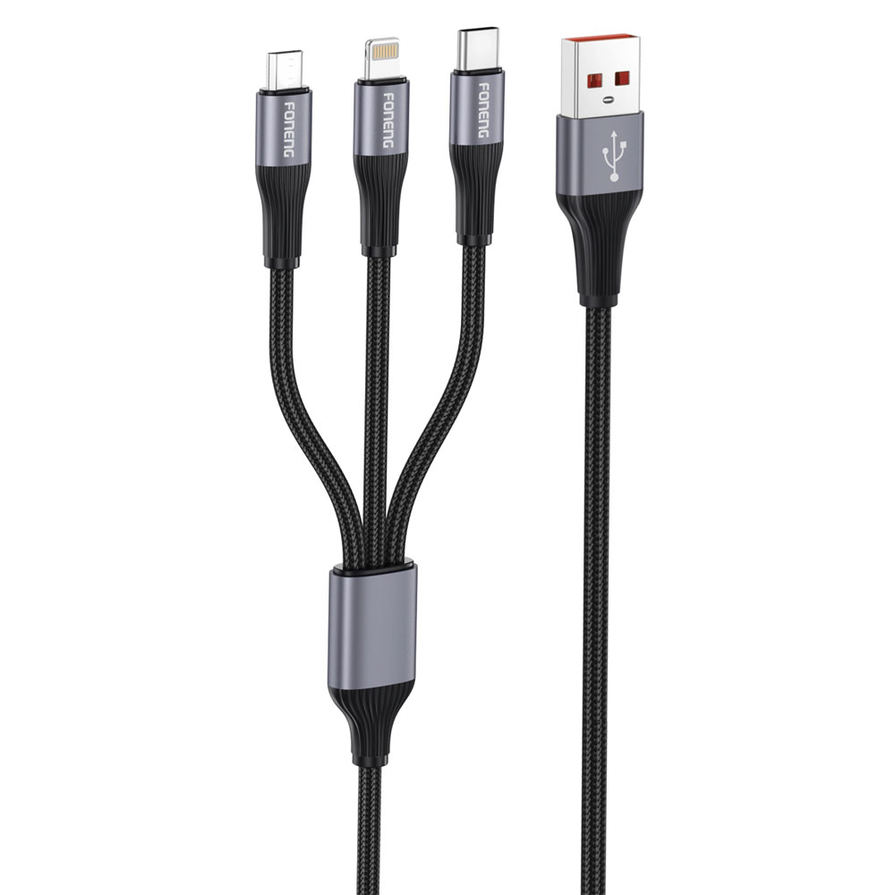 CABLE IPHONE X112 BK 3A 1MT TRENZ FONENG