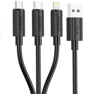 CABLE 3 EN 1 XS07 3A 1.2MT TIPO-C/IPH/MIC FONENG