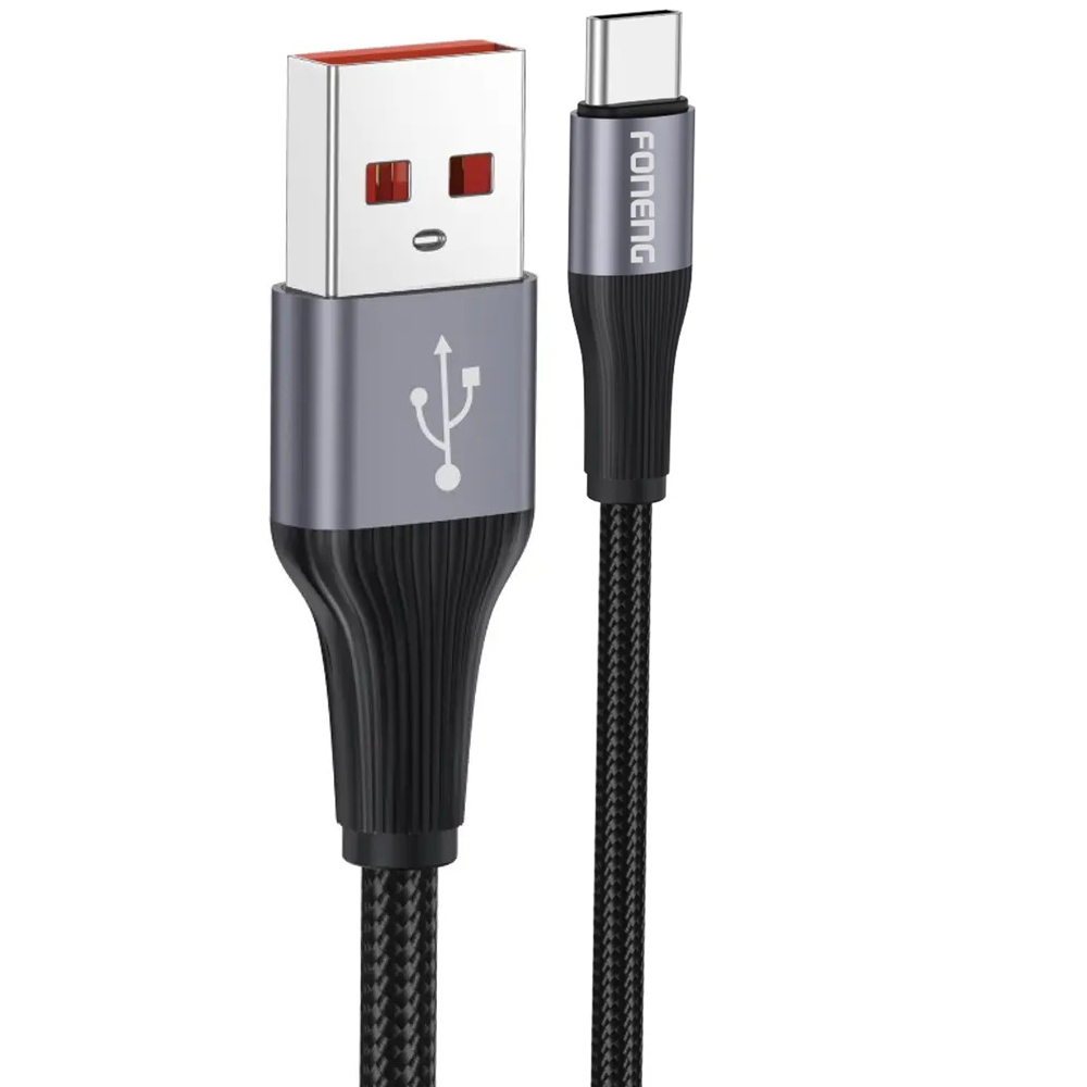 CABLE USB A TIPO-C / IPHONE O MICRO X112 2.1A 1MT METAL TRENZADO FONENG