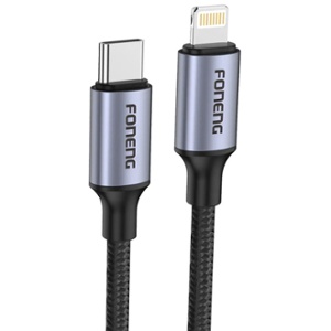 CABLE IPHONE X95 3A METAL/TRENZ. FONENG