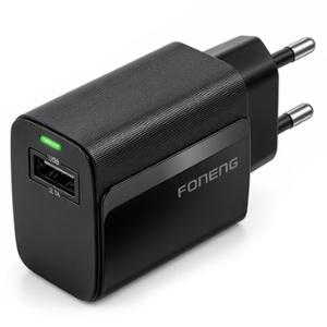 CARGADOR SIN CABLE EU76 BK 2.1A FONENG