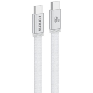 CABLE TIPO-C/TIPO-C X121 WHI 1.2MT 60W FLAT METAL FON
