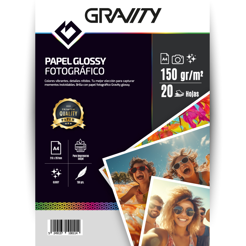 Papel Foto A4 150grs High Glossy x20