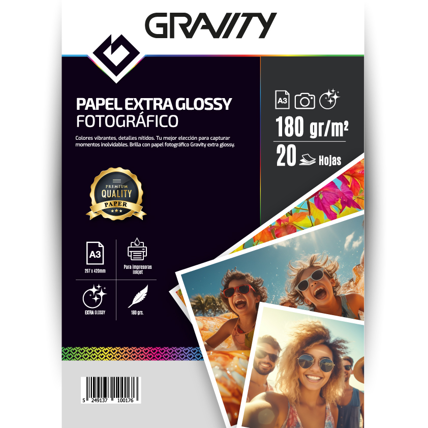 PAPEL FOTO A4 180grs HIGH GLOSSY x20