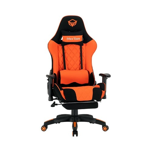 SILLA GAMER C/APOYAPIES + MASAJEADOR LUMBAR ORANGE MT-CHR25