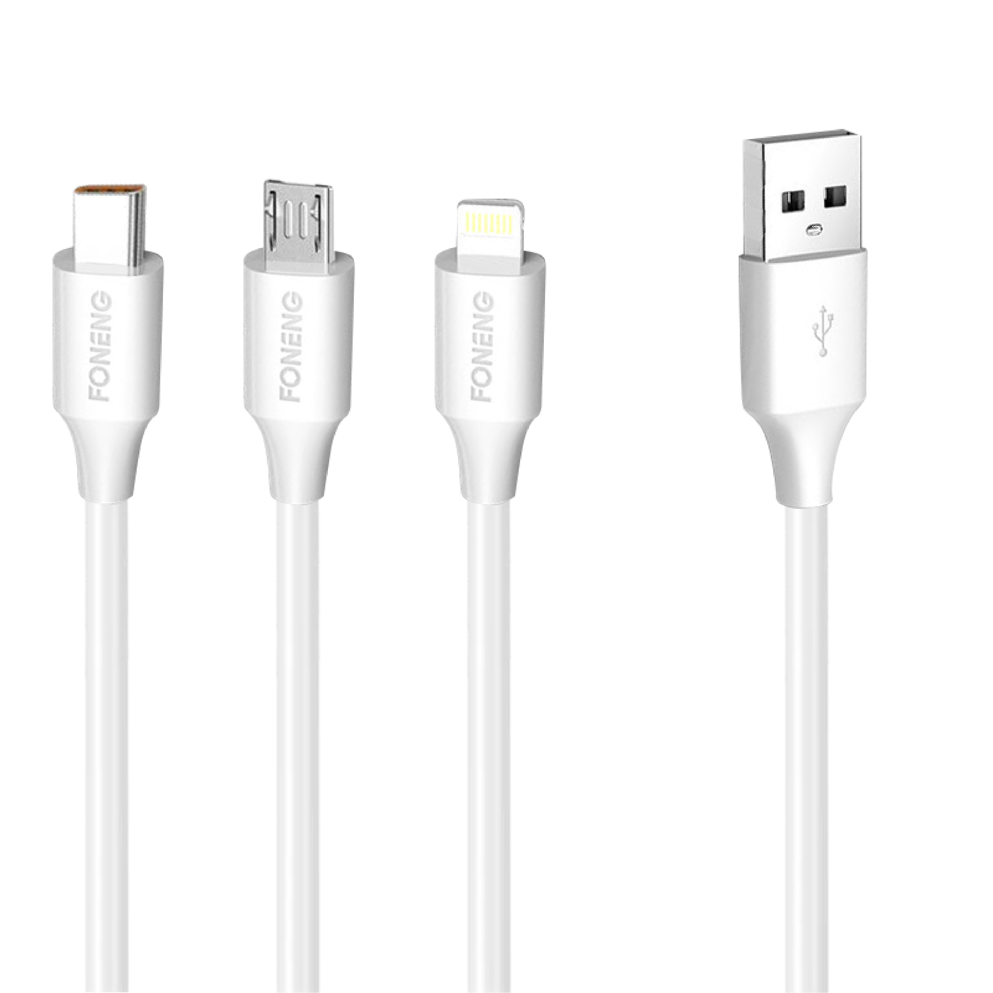 CABLE USB A MICRO / TIPO-C O IPHONE X63 2.1A 1MT FONENG