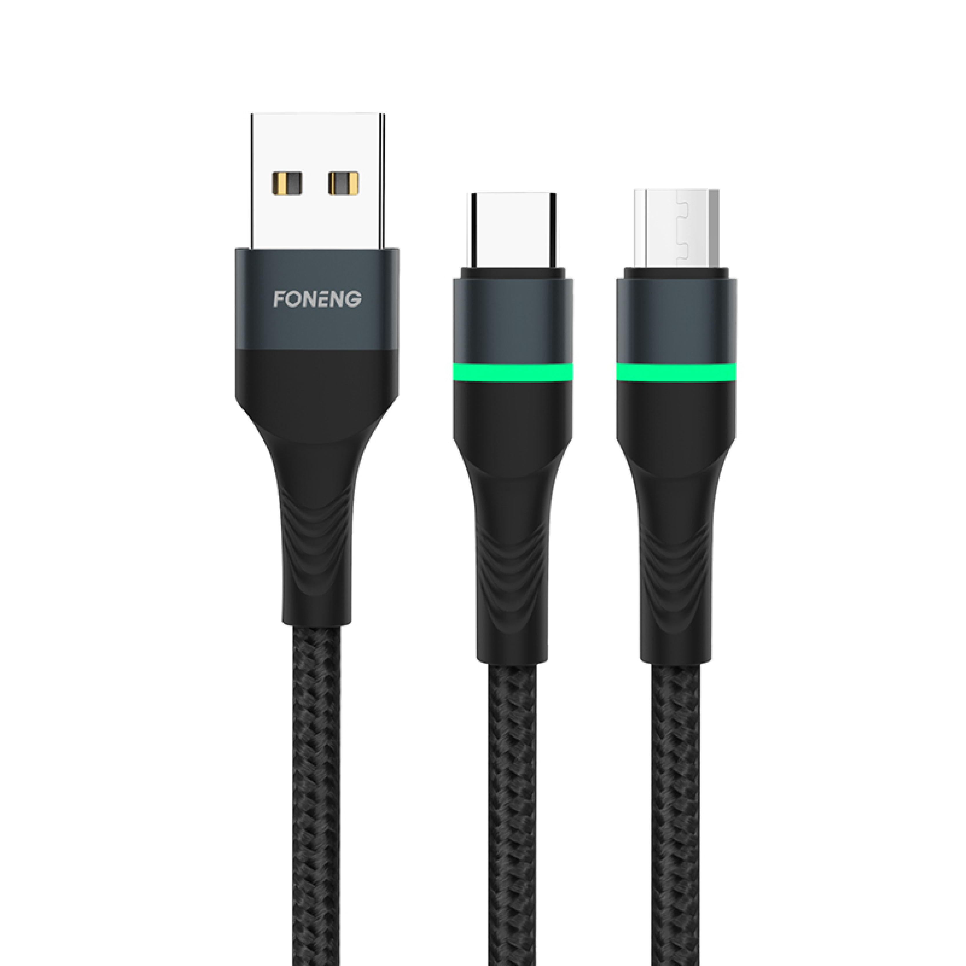 CABLE USB A TIPO-C O IPHONE RGB X79 3A 1MT FONENG