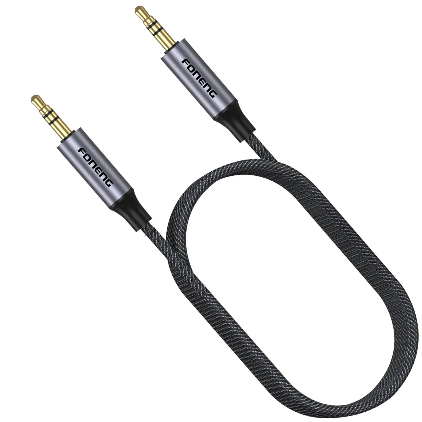 CABLE DE AUDIO 3.5MM BM31 1MT TRENZADO/METALICO FONENG