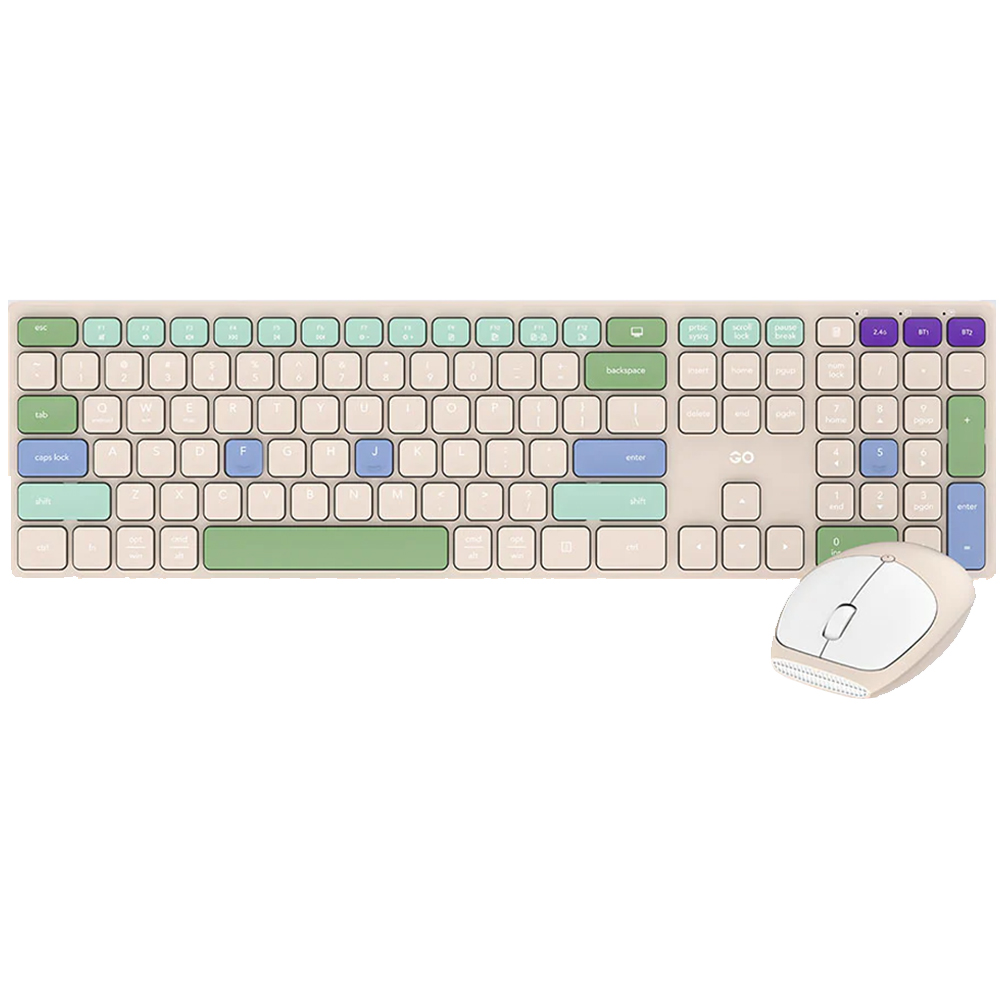 TECLADO y MOUSE INAL.WK895 GOPOP BEIGE 2 CONEXIONES FANTECH