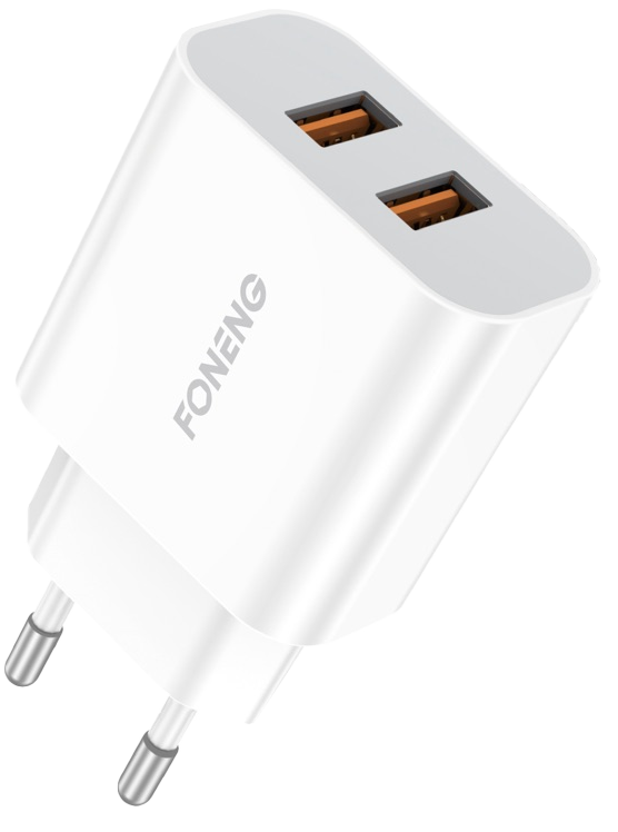 CARGADOR EU45 C/CABLE MICRO / TIPO-C O IPHONE 2.4A 2-USB FONENG