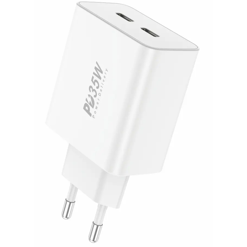 CARGADOR EU50 35W C/CABLE TIPO-C O IPHONE -2 USB-C FONENG